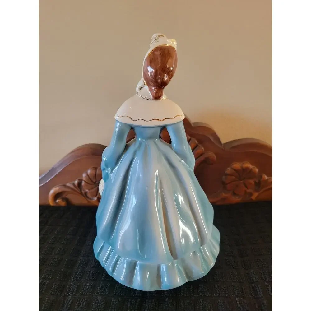 Vintage Florence Ceramics Lillian Figurine 1950s Pasadena MCM Blue Lady Dress